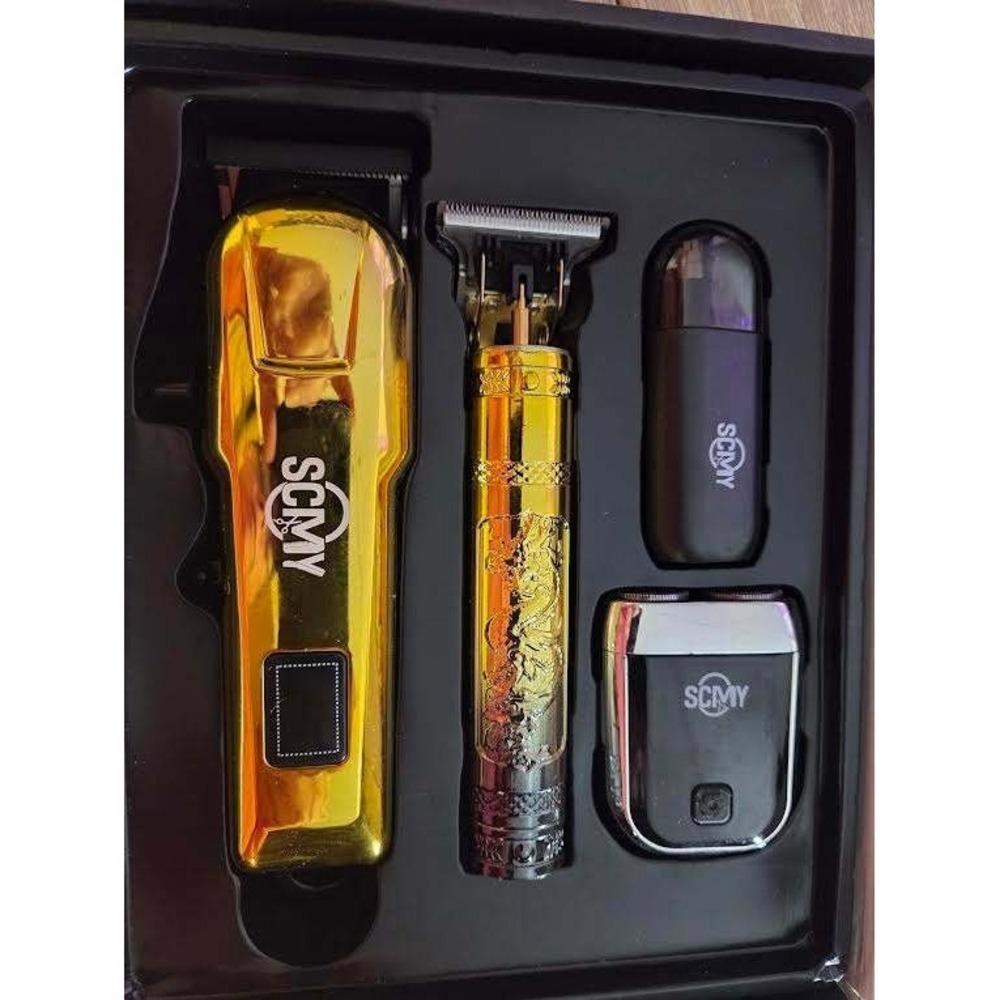 SCMY 4-in-1 Professional Hair Clipper Trimmer Shaver Set Gold LT-878 LT-833 NEW